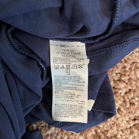 Old Navy Short Sleeve MIDI Dress Navy and White Polka Dot Size 1X - Picture 3 of 8